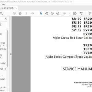 Case SR130 SR200 SR150 SR220 SR175 SR250 SV185 SV250 SV300 Skid Steer Loader TR270 TR320 TV380 Compact Track Loader Service Manual