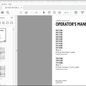 Case SR130B SR150B SR175B SR200B SR220B SR250B SV185B SV250B SV300B Tier 3 Skid Steer Loader TR270B TR320B TV380B Tier 3 Compact Track Loader Operator's Manual 51518333
