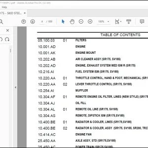 Case SR175 Skid Steer Loader Parts Catalog Manual - PDF DOWNLOAD