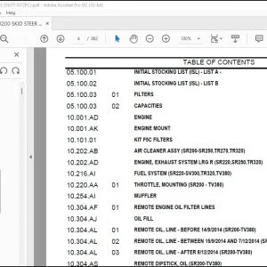 Case SR220 Skid Steer Loader Parts Catalog Manual - PDF DOWNLOAD