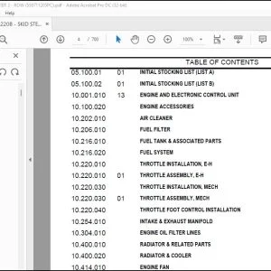 Case SR220B Skid Steer Loader Tier 3 Row Parts Catalog Manual - PDF DOWNLOAD