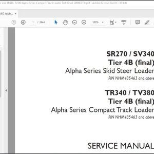 Case SR270 SV340 Tier 4B Skid Steer Loader TR340 TV380 Tier 4B Compact Track Loader Service Manual 48060319 - PDF DOWNLOAD