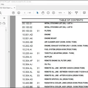 Parts Catalog Manual Case SV250 Skid Steer Loader PDF Download