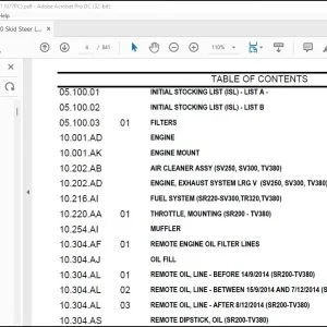 Case SV250 Skid Steer Loader Parts Catalog Manual - PDF DOWNLOAD