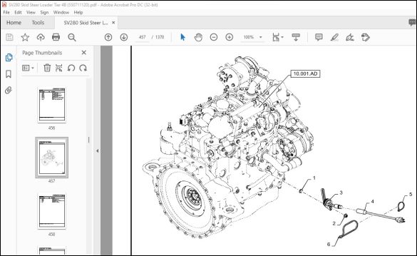 Case SV280 Skid Steer Loader Tier 4B Parts Catalog Manual - PDF ...