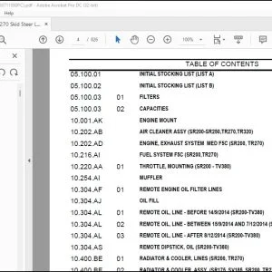 Case TR270 Compact Track Loader Parts List Manual PDF