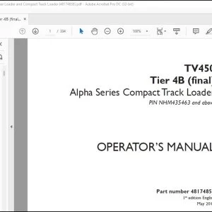 Case TV450 Tier 4B (final) Alpha Series Compact Track Loader Operator's Manual 48174858 - PDF