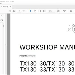Case TX130-30 TX130-30 turbo TX130-33 TX130-33 turbo Telehandler Workshop Manual 9-93210 - PDF