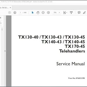 Case TX130-40 TX130-43 TX130-45 TX140-43 TX140-45 TX170-45 Telehandlers Service Manual 87682529B - PDF DOWNLOAD