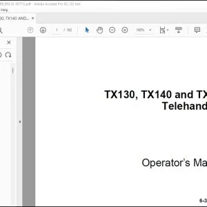 Case TX130 TX140 & TX170 Telehandlers Operator's Manual 6-38771 - PDF DOWNLOAD