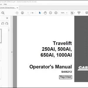 Case Travelift 250AI 500AI 650AI 1000AI Operator's Manual S406212 - PDF DOWNLOAD