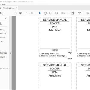 Case W24 Articulated Loader Service Manual 9-99737 - PDF DOWNLOAD