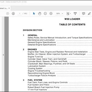 Case W30 Loader Service Manual 8-70330 - PDF DOWNLOAD