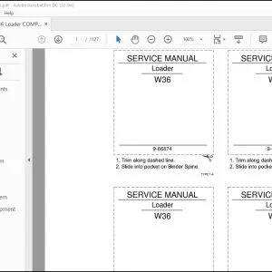 Case W36 Loader Service Manual 9-66874 - PDF DOWNLOAD