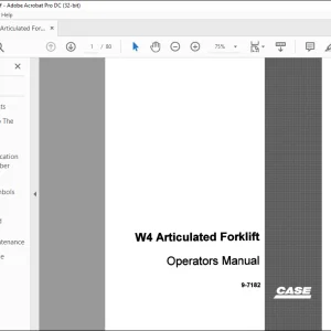 Case W4 Articulated Forklift Operators Manual 9-7182 - PDF DOWNLOAD
