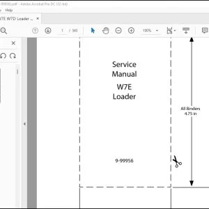 Case W7E Loader Service Manual 9-99956 - PDF DOWNLOAD
