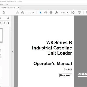 Case W8 Series B Industrial Gasoline Unit Loader Operator's Manual 9-1511 - PDF DOWNLOAD