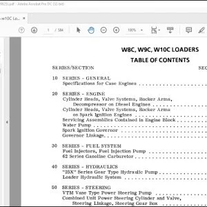 Case W8C W9C W10C Loaders Service Manual 9-99825 - PDF DOWNLOAD