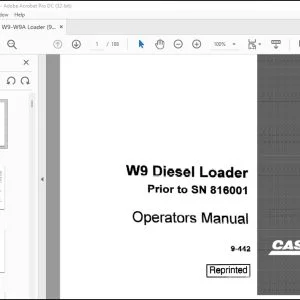Case W9 Diesel Loader Operators Manual 9-442 - PDF DOWNLOAD