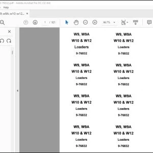 Case W9 W9A W10 & W12 Loaders Service Manual 9-76832 - PDF DOWNLOAD