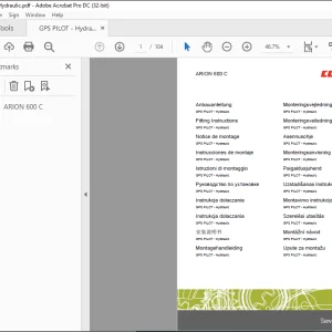Claas ARION 600 C GPS PILOT - Hydraulic Fitting Instructions Manual - PDF DOWNLOAD