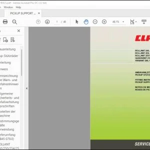Claas BALERS ROLLANT 240 ROLLANT 250/254 ROLLANT 255 255 UNIWRAP 2100 QUADRANT 2200 VARIANT 260 VARIANT 280 PICKUP SUPPORT WHEELS FITTING INSTRUCTIONS MANUAL_DE_EN_FR