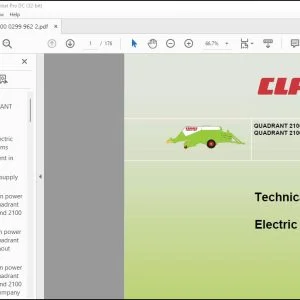 Claas Balers QUADRANT 2100 QUADRANT 2100 RC Electrics Technical Systems Manual - PDF DOWNLOAD