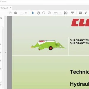 Claas Balers QUADRANT 2100 QUADRANT 2100 RC Hydraulic Technical Systems Manual - PDF DOWNLOAD