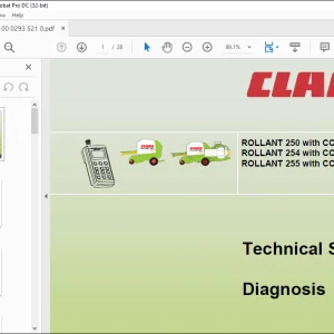 Claas Balers ROLLANT 250 with CCT 254 with CCT 255 with CCT Diagnosis Technical Systems Manual