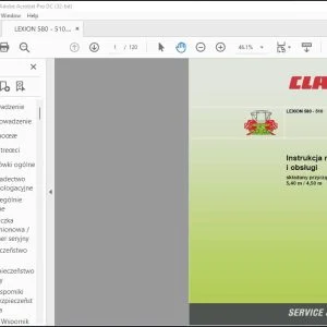 Claas Combine LEXION 580 - 510 składany przyrząd żniwny 5,40 m  4,50 m Instrukcja montażu i obsługi Manual - PDF DOWNLOAD (POLISH)