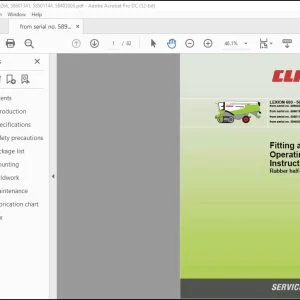 Claas Combine LEXION 600 - 560 Terra-Trac Rubber half-track Fitting and Operating Instructions Manual -  PDF DOWNLOAD