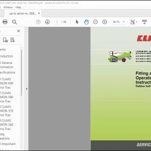 Claas Combine LEXION 600 - 560 Terra-Trac Rubber half-track Fitting and Operating Instructions Manual - PDF DOWNLOAD