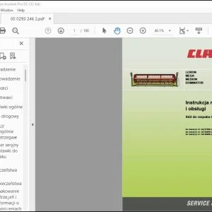 Claas Combine LEXION MEGA MEDION DOMINATOR Stół do rzepaku C900 - C370 Instrukcja montażu i obsługi Manual - PDF