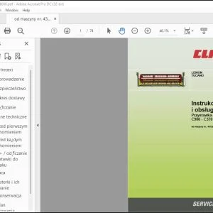 Claas Combine LEXION TUCANO Przystawka do rzepaku C900 - C370 Instrukcja montażu i obsługi - PDF DOWNLOAD (Polish)