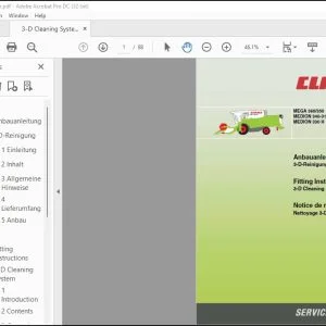 Claas Combine MEGA 360/350 MEDION 340-310 MEDION 330 H 3-D Cleaning System Fitting instructions Manual_DE_EN_FR - PDF DOWNLOAD