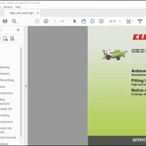 Claas Combine TUCANO 450  440  430 TUCANO 340  330  320 High-end work lights Fitting Instructions Manual_DE_EN_FR_ - PDF DOWNLOAD