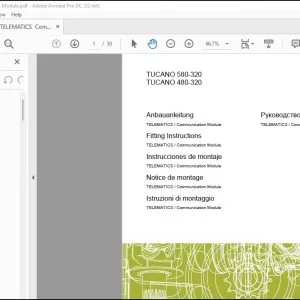 Claas Combine TUCANO 580-320 480-320 TELEMATICS  Communication Module Fitting instructions Manual_DE_FR_EN_IT_ES_RU