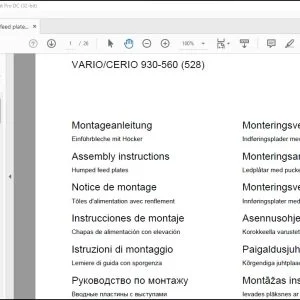 Claas Combine VARIOCERIO 930-560 (528) Humped feed plates Assembly instructions Manual_DE_FR_EN_IT_ES_RU  - PDF DOWNLOAD