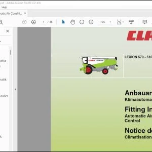 Claas Combines LEXION 570 - 510 Automatic Air Conditioning Control fitting instructions Manual_DE_EN_FR_ES_IT_RU -  PDF DOWNLOAD
