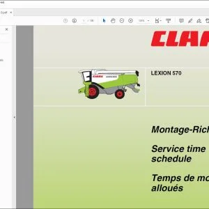 Claas Combines LEXION 570 Time Schedule Manual_FR DE EN  - PDF DOWNLOAD