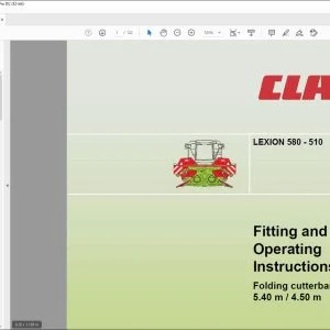 Claas Combines LEXION 580 - 510 Folding cutterbar 5.40 m  4.50 m Fitting and Operating instructions Manual - PDF DOWNLOAD