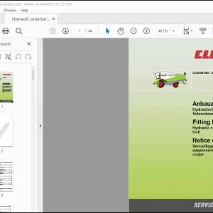 Claas Combines LEXION 580 - 510 Hydraulic cutterbar spring lock Fitting instructions Manual_DE_EN_FR -  PDF DOWNLOAD