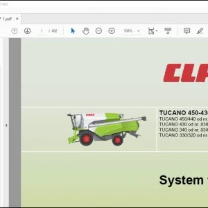Claas Combines TUCANO 450-430  340-320 System techniki Manual - PDF  DOWNLOAD
