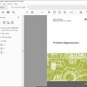 Claas ELIOS 240-200 NEXOS 250-210 VL-L-VE-FB Protokół diagnostyczny Technical Manual - PDF DOWNLOAD (Polish)