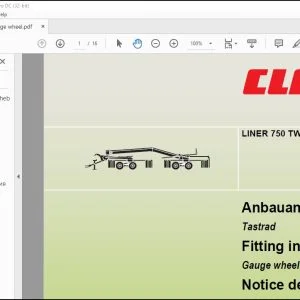 Claas Swather LINER 750 TWIN Gauge wheel Fitting instructions Manual_DE_FR_EN_IT_ES_RU - PDF DOWNLOAD