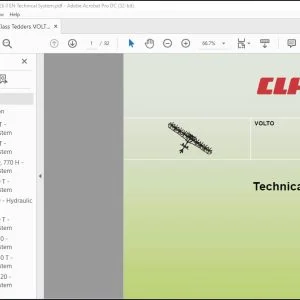 Claas Tedder VOLTO Technical systems Manual - PDF DOWNLOAD