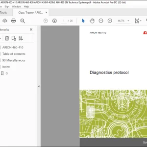 Claas Tractor ARION 460-410 Diagnostics protocol Technical Manual - PDF DOWNLOAD