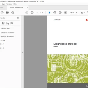 Claas Tractor AXION 900 Diagnostics protocol Gearbox Technical Manual - PDF DOWNLOAD