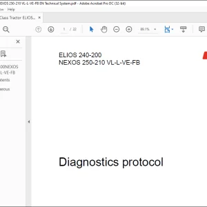Claas Tractor ELIOS 240-200 NEXOS 250-210 VL-L-VE-FB Diagnostics protocol Technical Manual - PDF DOWNLOAD