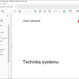 Claas Tractor SCROP SENSOR Technika systemu Manual - PDF DOWNLOAD (Polish)